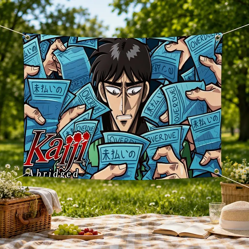 Anime Kaiji Gambling Mind Games Flags Wall Hanging Flag Banner for Bedroom Dorm Party Festival Camping Indoor Outdoor Decor