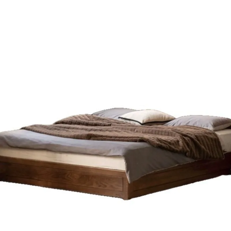 

Solid wood oak bed, high box storage bed, master bedroom 1.5 meters, simple modern home bedroom 1.8 meters double