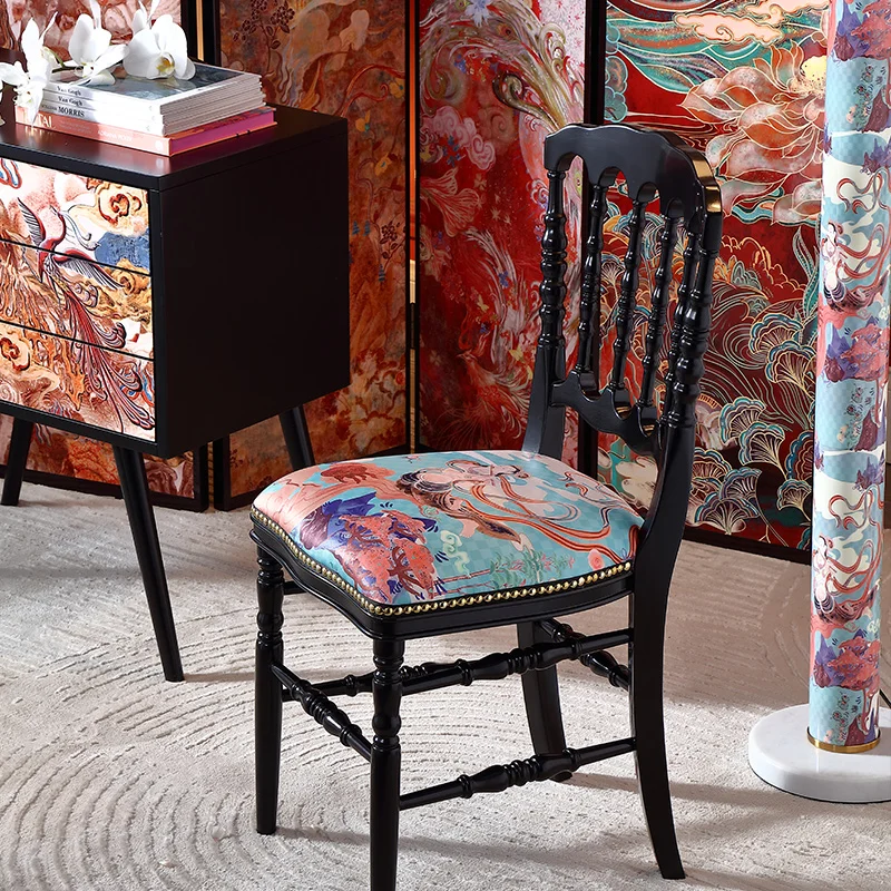 Medieval single chair soft bag retro designer leisure chair new Chinese style