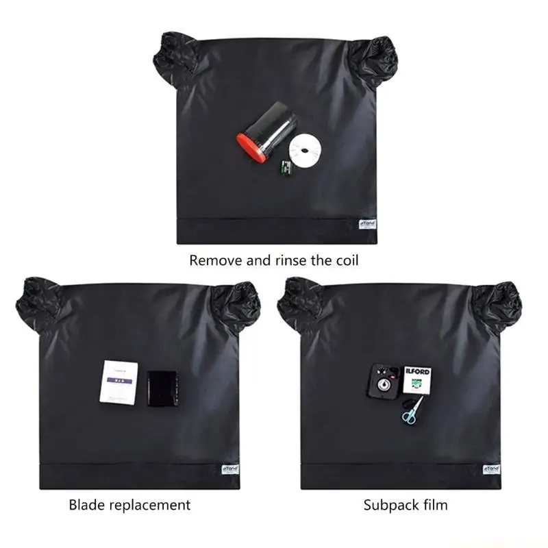 F62C Outdoor Film Changing Photographic Negative Developing Darkroom Zippers Bag Double Layer Load Film Bag 56x58cm/70x70cm