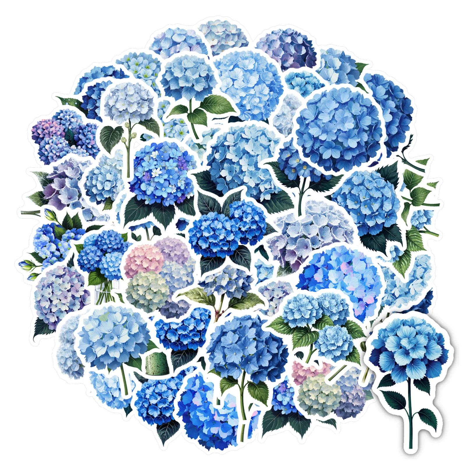 

35-6 шт. художественные наклейки с гортензией, свежие цветы, наклейки для учителя, художественные наклейки для гитары, сделай сам, скейтборд, сделай сам