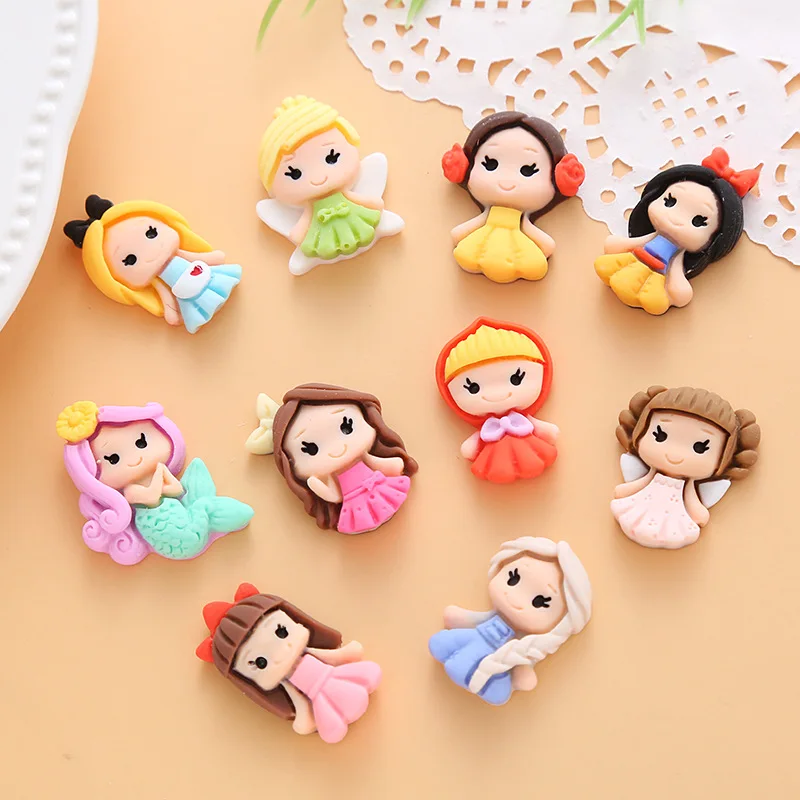 10 pièces résine Kawaii mignon princesse découpage mince DlY mode bijoux bijoux décoration accessoires