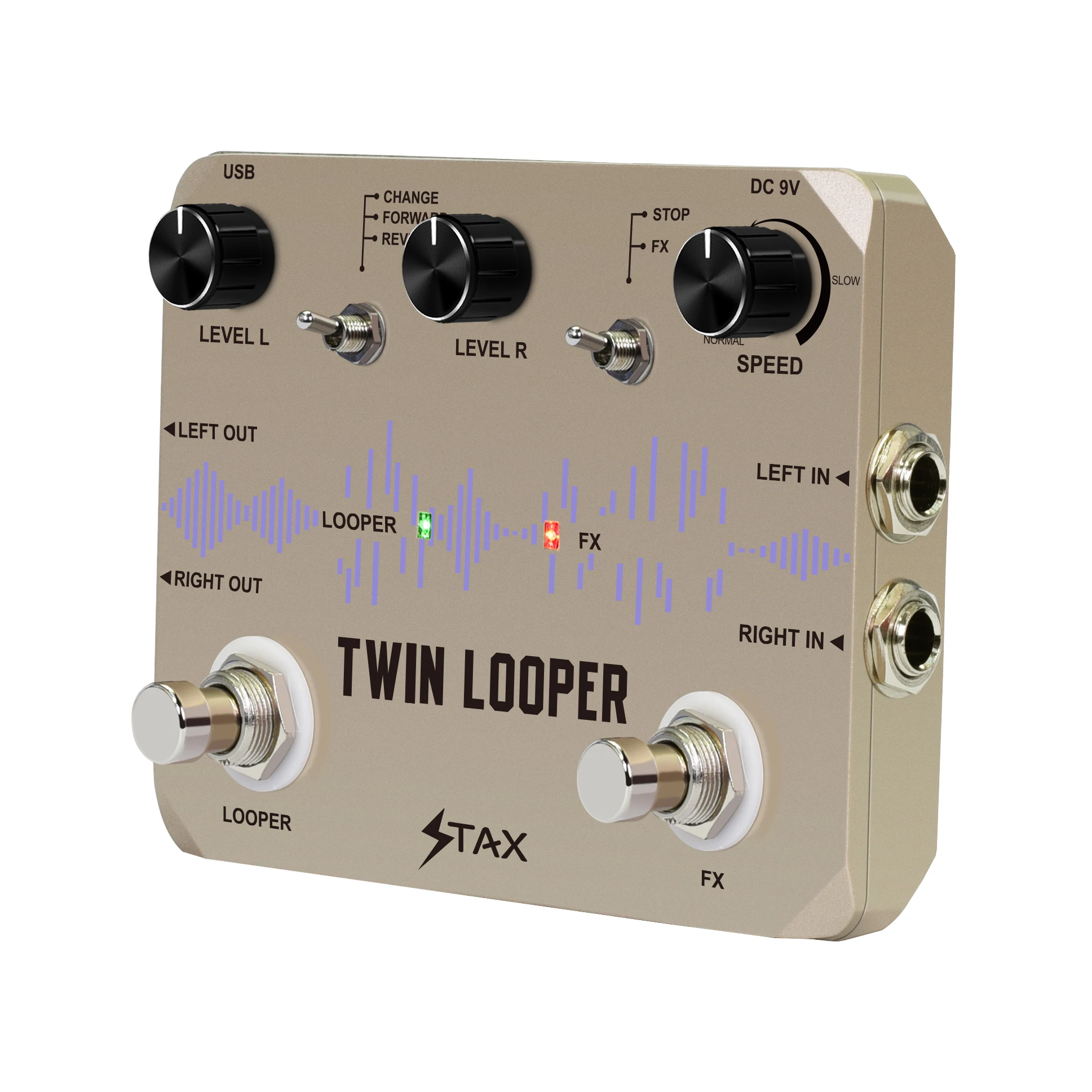 Stax LTL-02 Twin Looper Pedal Upgrades Looper Pedals For Electric Guitar 10 Min Looping Unlimited Undo/Redo Function 11 Types