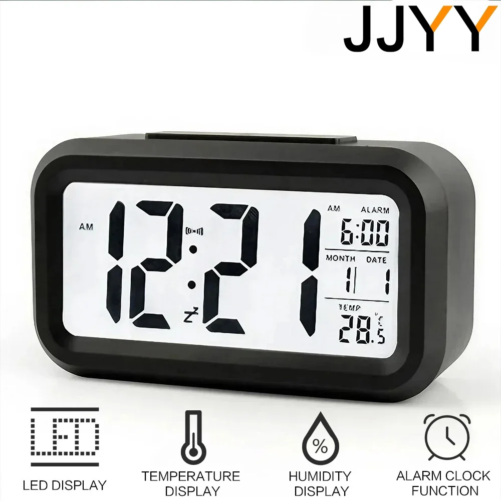 Multifunctional Smart Temperature Digital Alarm Clock LED Backlight Digital Electronic Alarm Clock