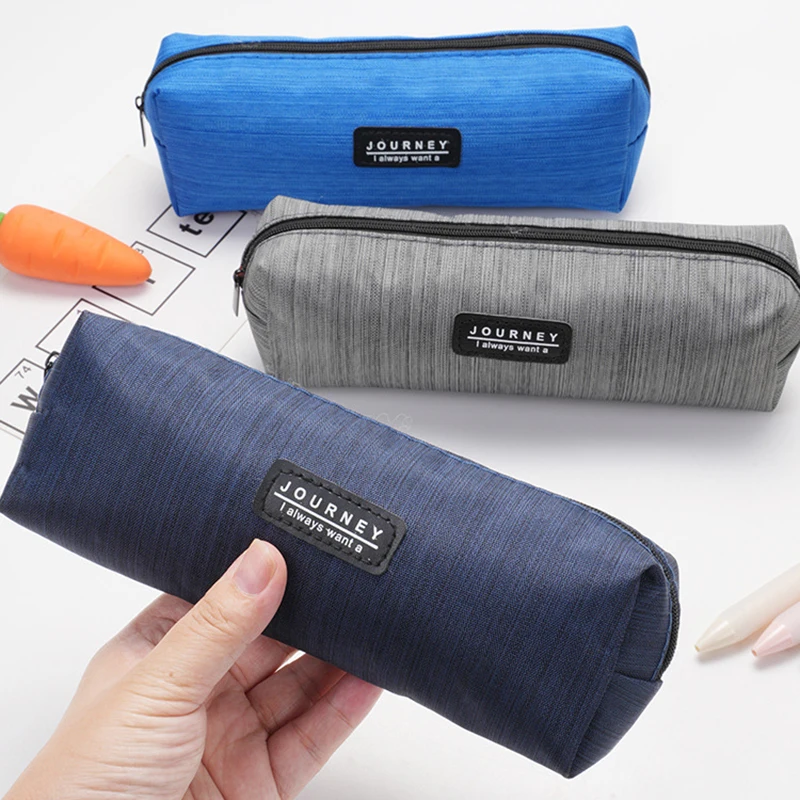 Student Pencil Case Creative Stationery Bag Oxford Cloth Plain Color Female Square Minimalist Pencil Case