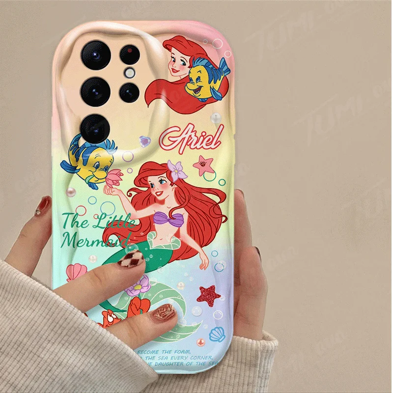 Disney Snow White Cinderella Wave Phone Case For Samsung Galaxy S24 Ultra S23 S22 Plus S21 S20 FE A15 A25 A55 A35 A14 A24 A34