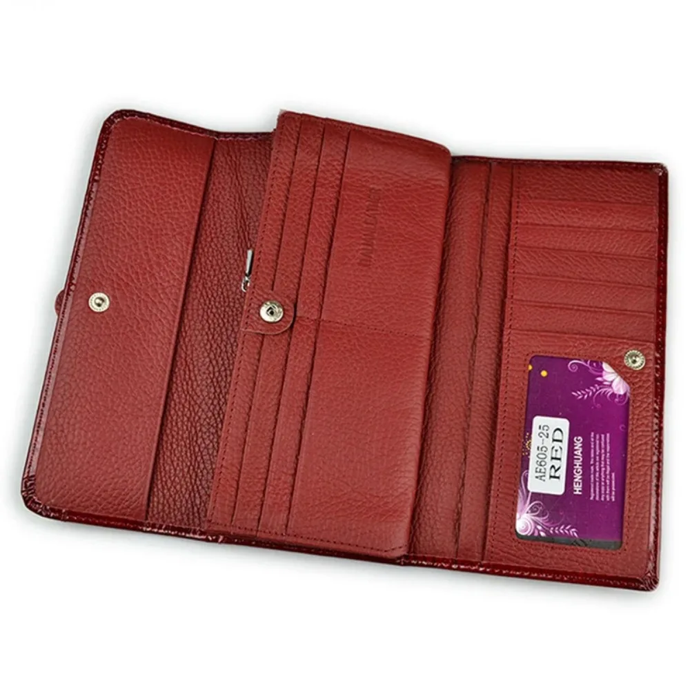 Genuine	Leather Purses for Women Long Handbags RFID	Credit Card Holder Wallets Luxury Designer Cardholder Bag Women's Wallet