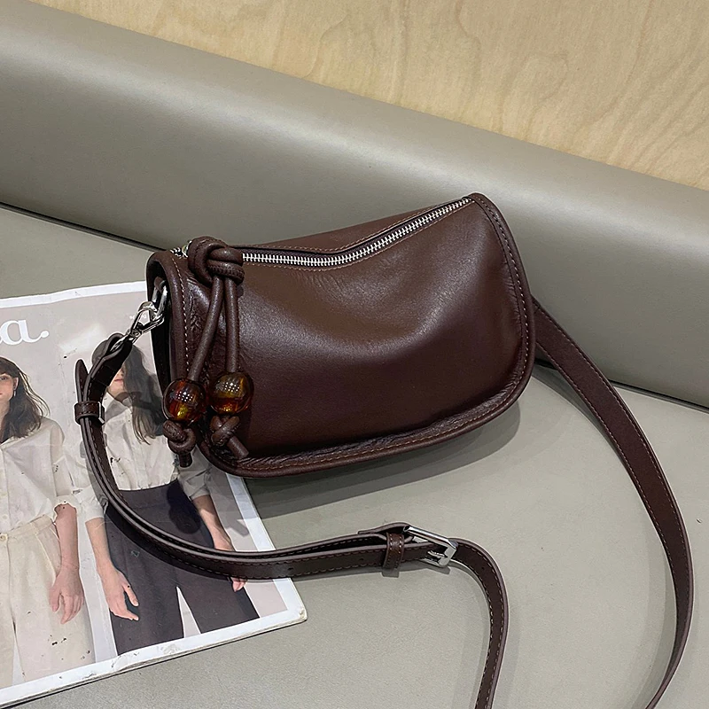 

Women's Cow Genuine Leather Shoulder Bags Ladies Soft Cowhide Retro Fashion Handbags Female Designer Luxury Crossbody Bags Lady