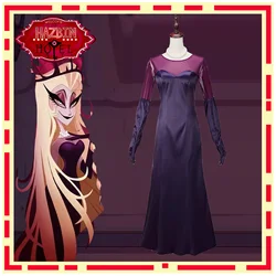 Anime Lilith Cosplay Costume Fancy Dress with Horn Necklace Gloves Outfit Girl Halloween Birthday Party Uniform Suit