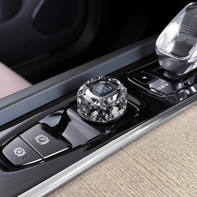 Car One Click Start Crystal Knob Decoration Cover for Volvo XC60 V60 S60 XC90 V90 S90 Car Interior Modification Accessories