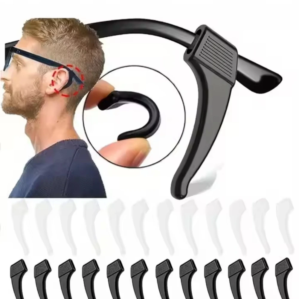 2pcs New Unisex Silicone Clear Antiskid Glasses Anti-slip Ear Hooks Earbuds Frame Sleeve Fasteners Anti-fall Eyewear Holders