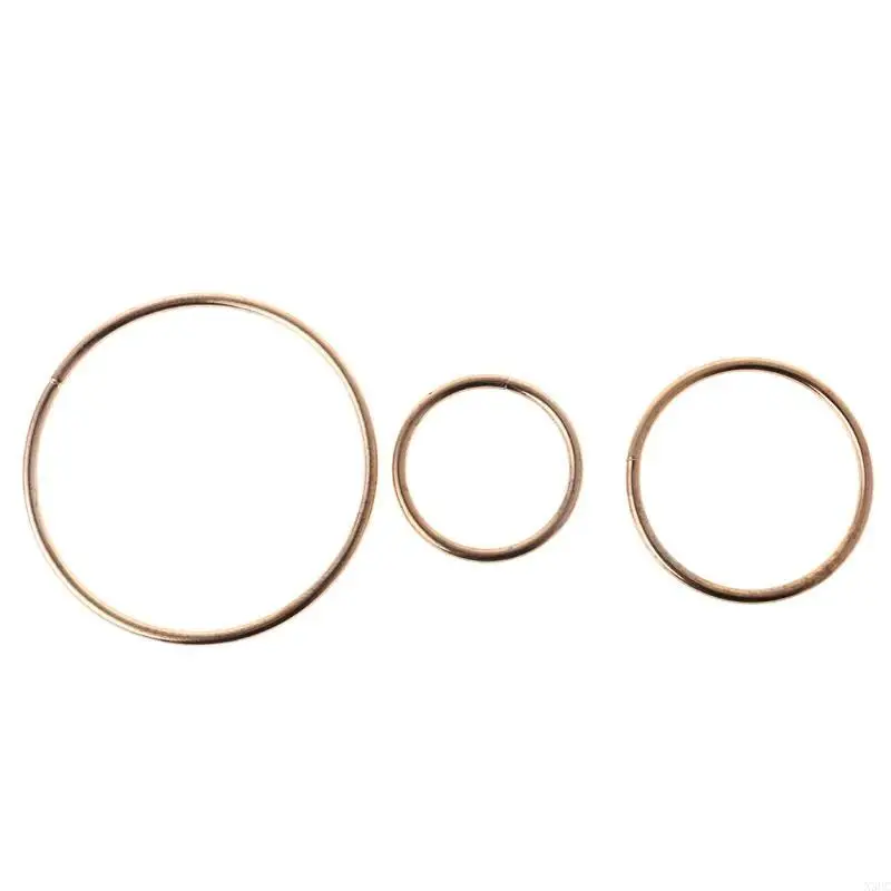 Round Dreamcatch Circle Gold Color Round Wire Wreath Making for Independence Day Flower Making Supply X3UC