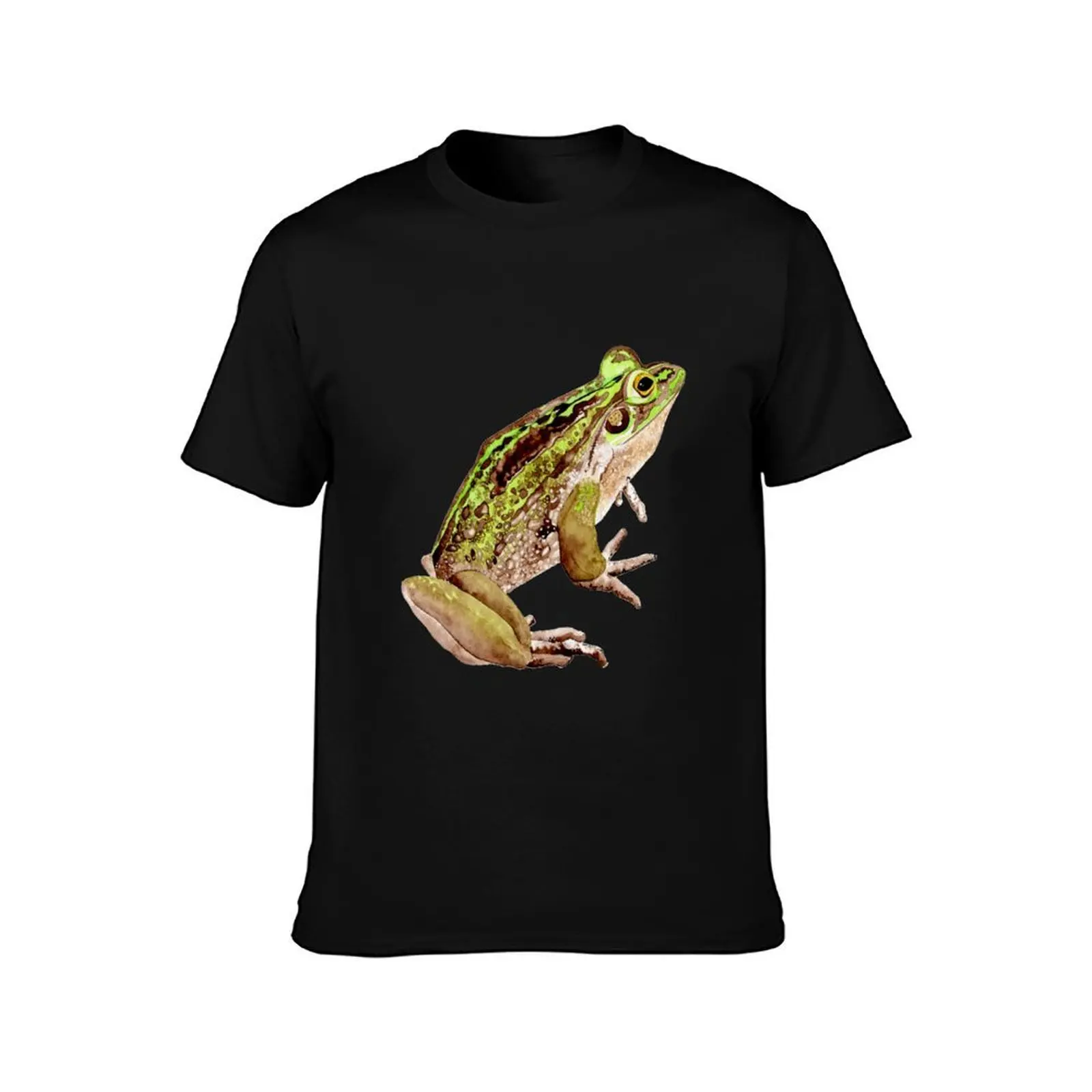 Green and Golden Bell Frog T-Shirt Casual Basic Street Style T-Shirt