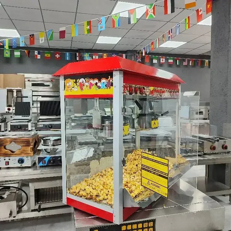 Commercial Electric Double Pot Popcorn Machine for Industrial Caramel Popcorn Making