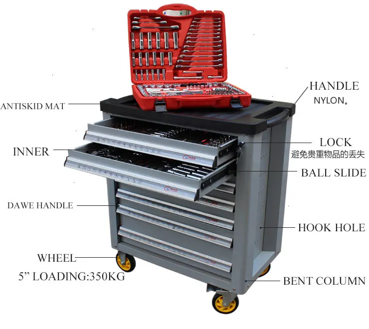 Auto repair tool cart multifunctional drawer hardware tool box mobile maintenance equipment cabinet