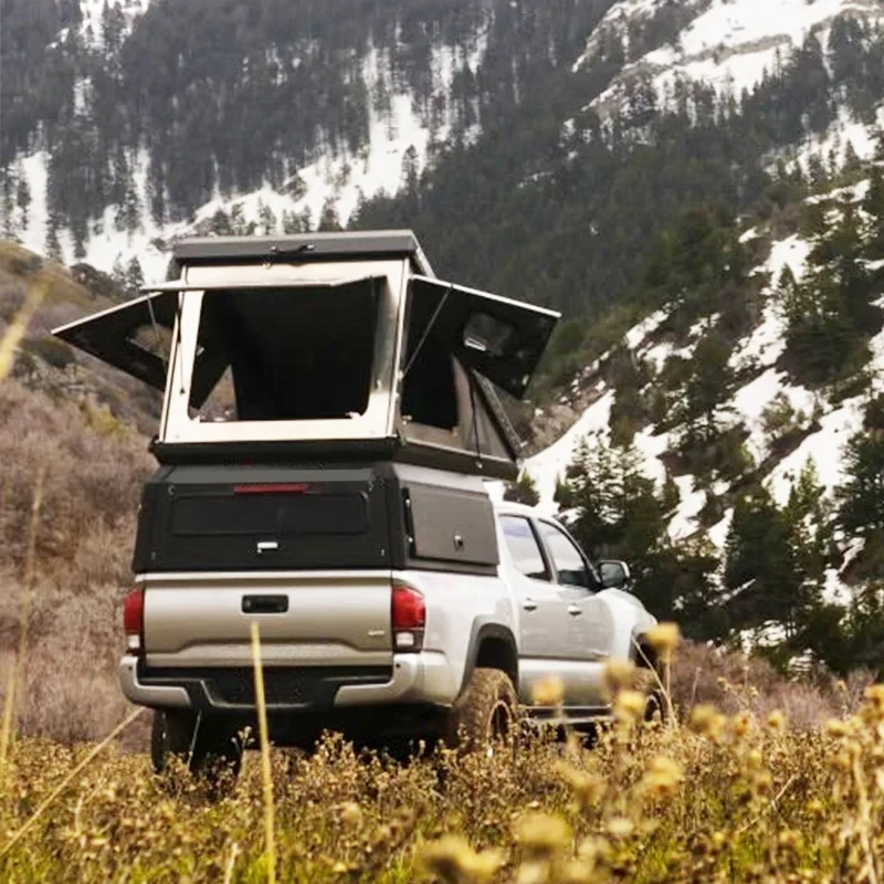 Factory Hot Sale Aluminum Wedge Top Pickup Canopy Tent Triangular Hard Den Waterproof Insulated Four Seasons Camp