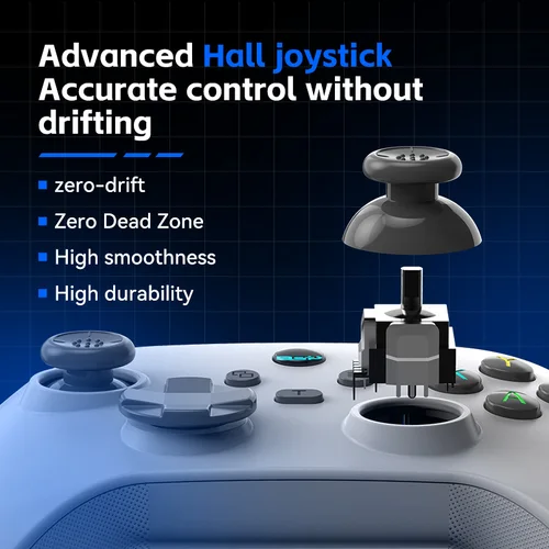 Imagen 2 del producto Controlador de juego móvil G6 para Switch/IOS/Andriod/PC compatible con medios de transmisión/juego ruidoso, joystick de efecto Hall para teléfono móvil