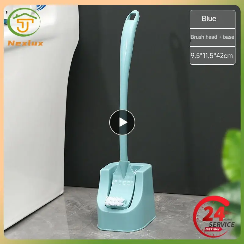 Toilet Brush Two-sided Design Brush Head Two-way Decontamination Arc Curve Household Toilet Brush Cleaning Brush Bathroom