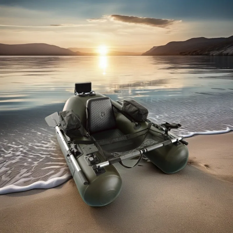 Reachsea CE Certificated Single Fishing Float Tube Inflatable Belly Boat with Accessories