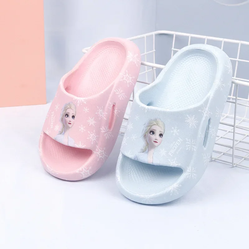 Disney Children\'s flip-flops Girl Princess Elsa Cute EVA Lightweight non-slip thick sole Frozen Elsa sandales