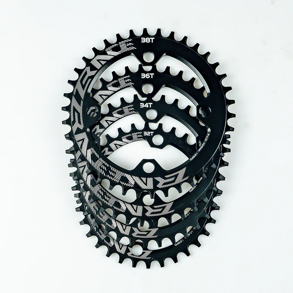 ZRACE Kettenblätter 32T/34T/36T/38T BCD104, Schmaler Zahnweite AL7075 CNC für MTB