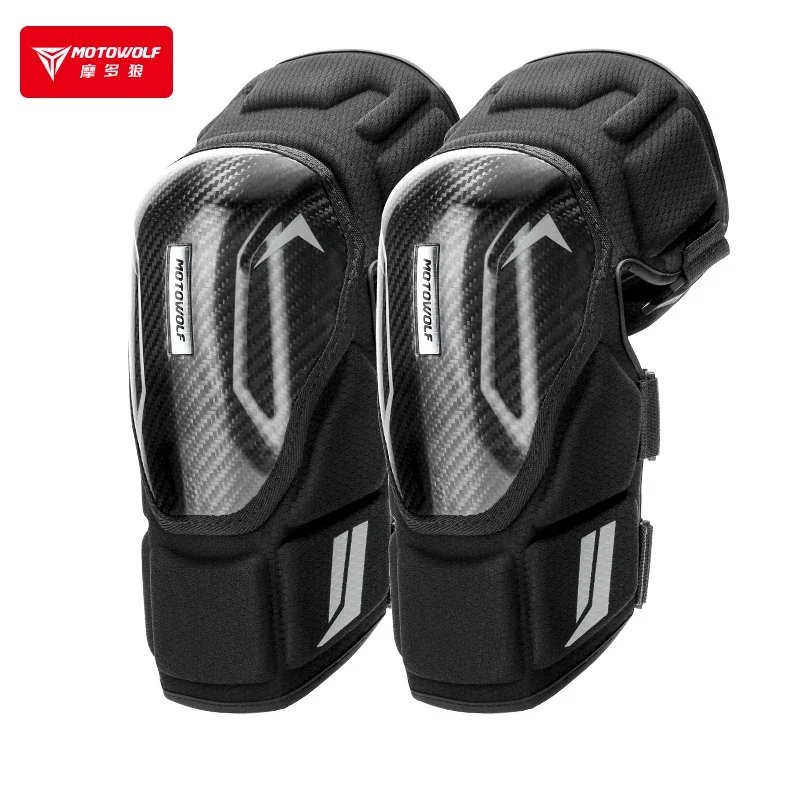 MOTOWOLF Motorcyclist Knee Pads Knee Pads Carbon Fiber Anti-Drop Protection Locomotive Knight Racing Windproof Protective Gear