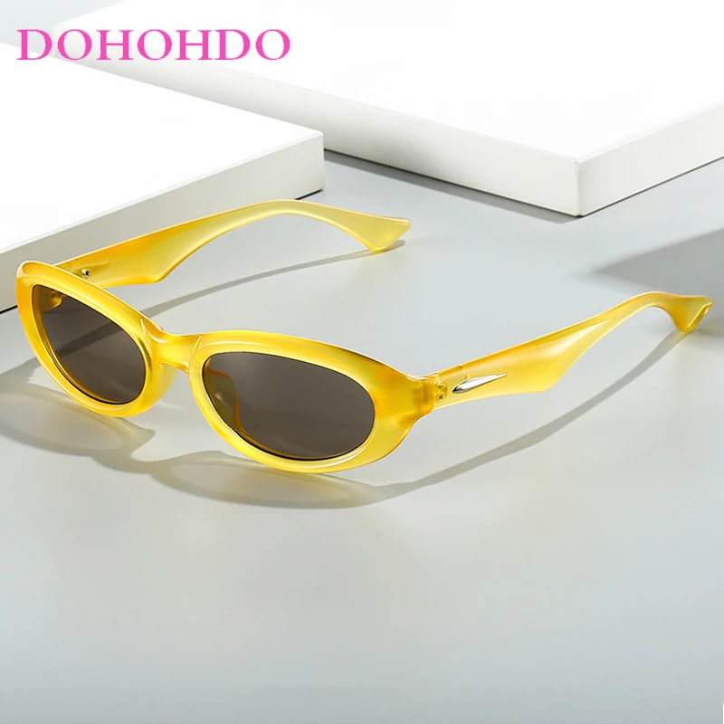 

Fashion Y2K Steampunk Small Oval Sun Glasses Women Men Brand Designer Sunglass Cycling Outdoor Sports Driving Shades UV400 Очки