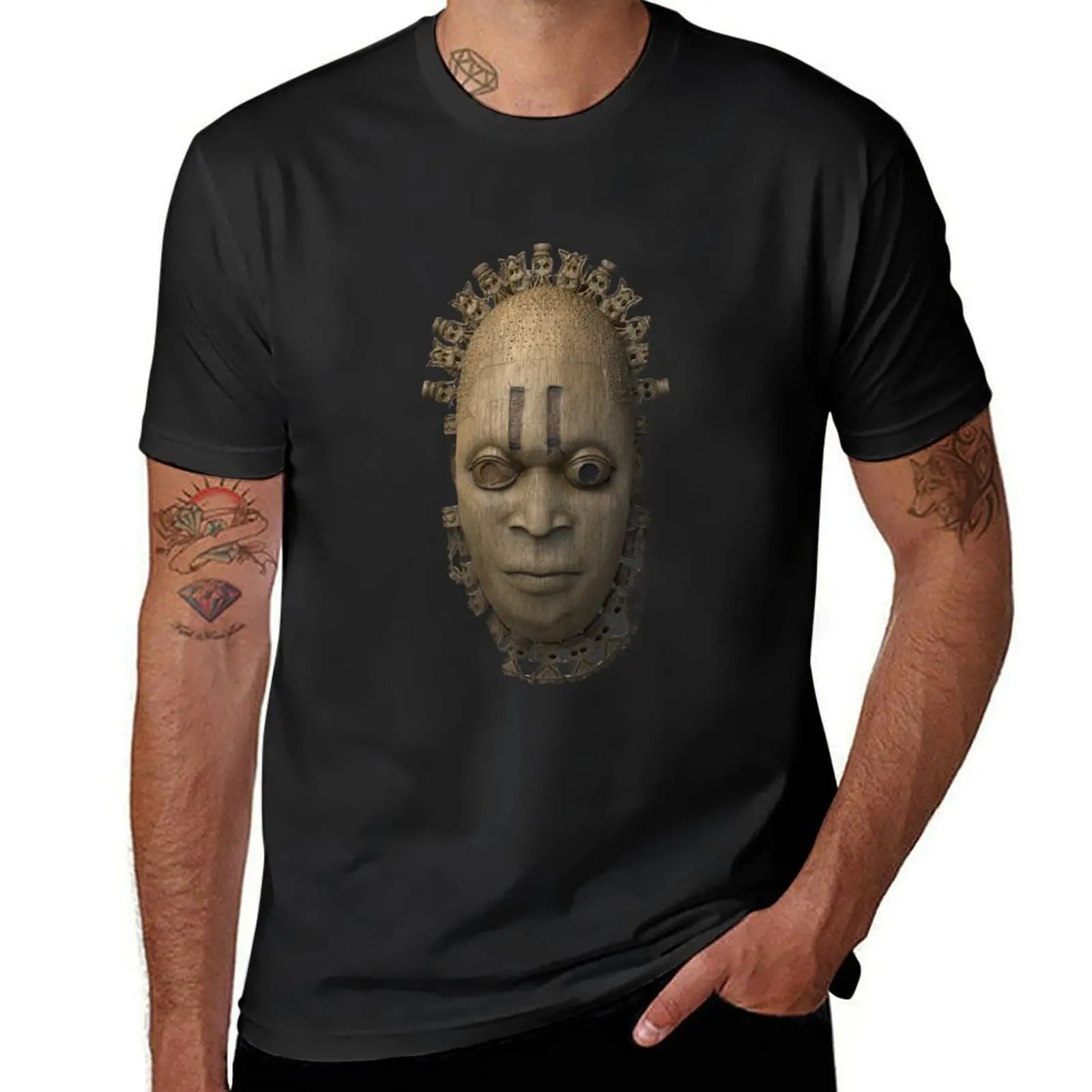 Mask of African Queen Mother of Benin: Idia T-Shirt quick drying plain for a boy mens t shirt