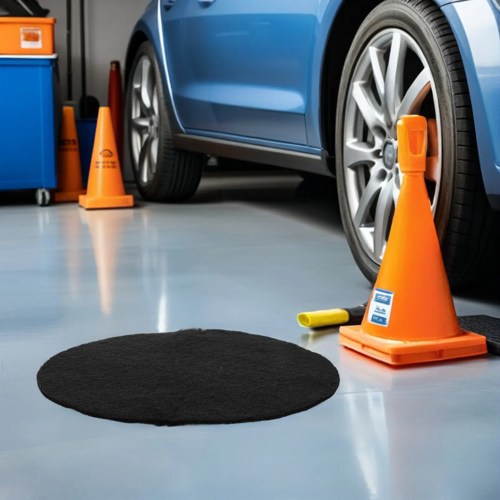 Oil Drain Pan Splash Guard 2PCS Round Heat Resistant Pads for Car Repair Maintenance Anti Splash Mats