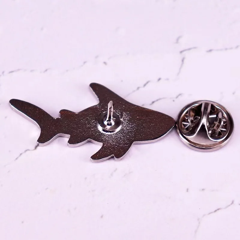 Fashion Shark Skeleton Enamel Pin Pet Dog Silhouette Brooch Retro Badge Unique Lapel Pin Clothing Accessories Friends Gift