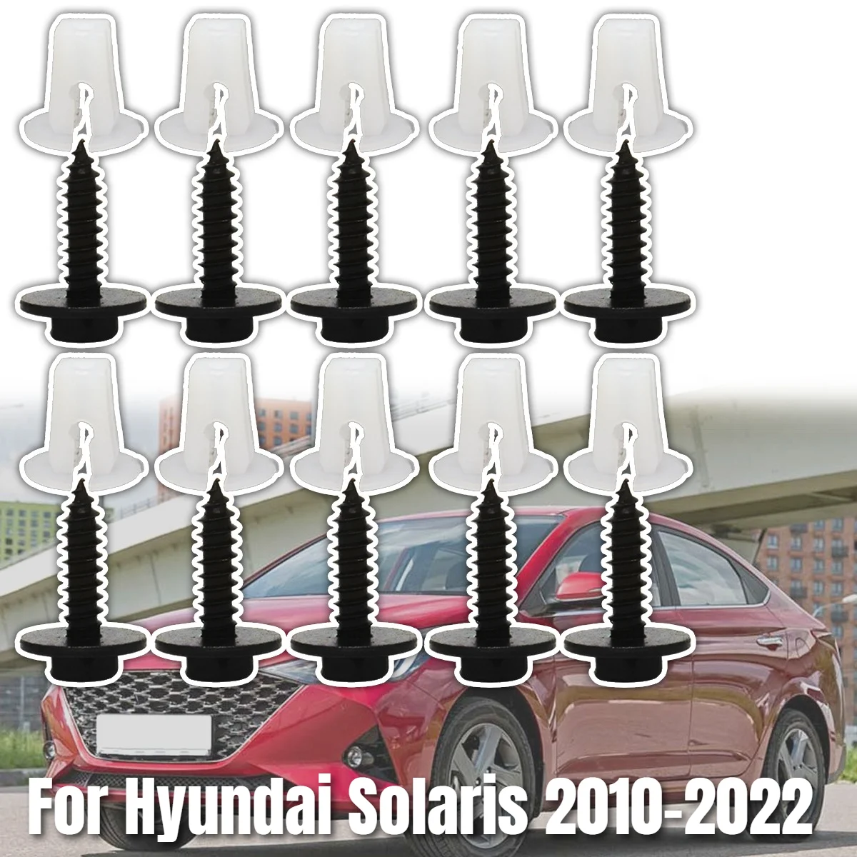 Car Front Bumper Insert Bonnet Clips Exterior Grommet Expanding Nut Screw Fastener Body Auto Parts For Hyundai Solaris 2010-2022