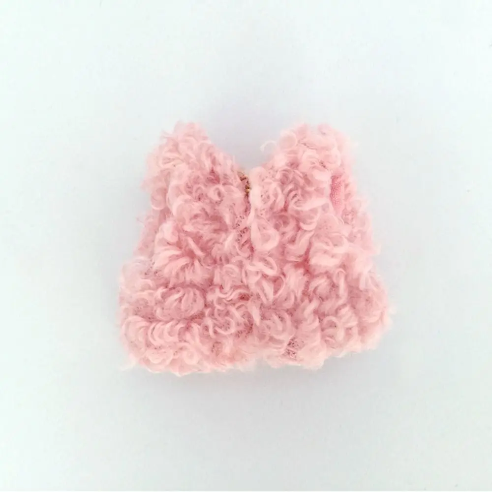Chaleco de felpa para muñeca hecho a mano, ropa cálida de invierno reemplazable DIY, trajes de abrigo para muñecas OB11 1/11 para muñecas BJD 1/12