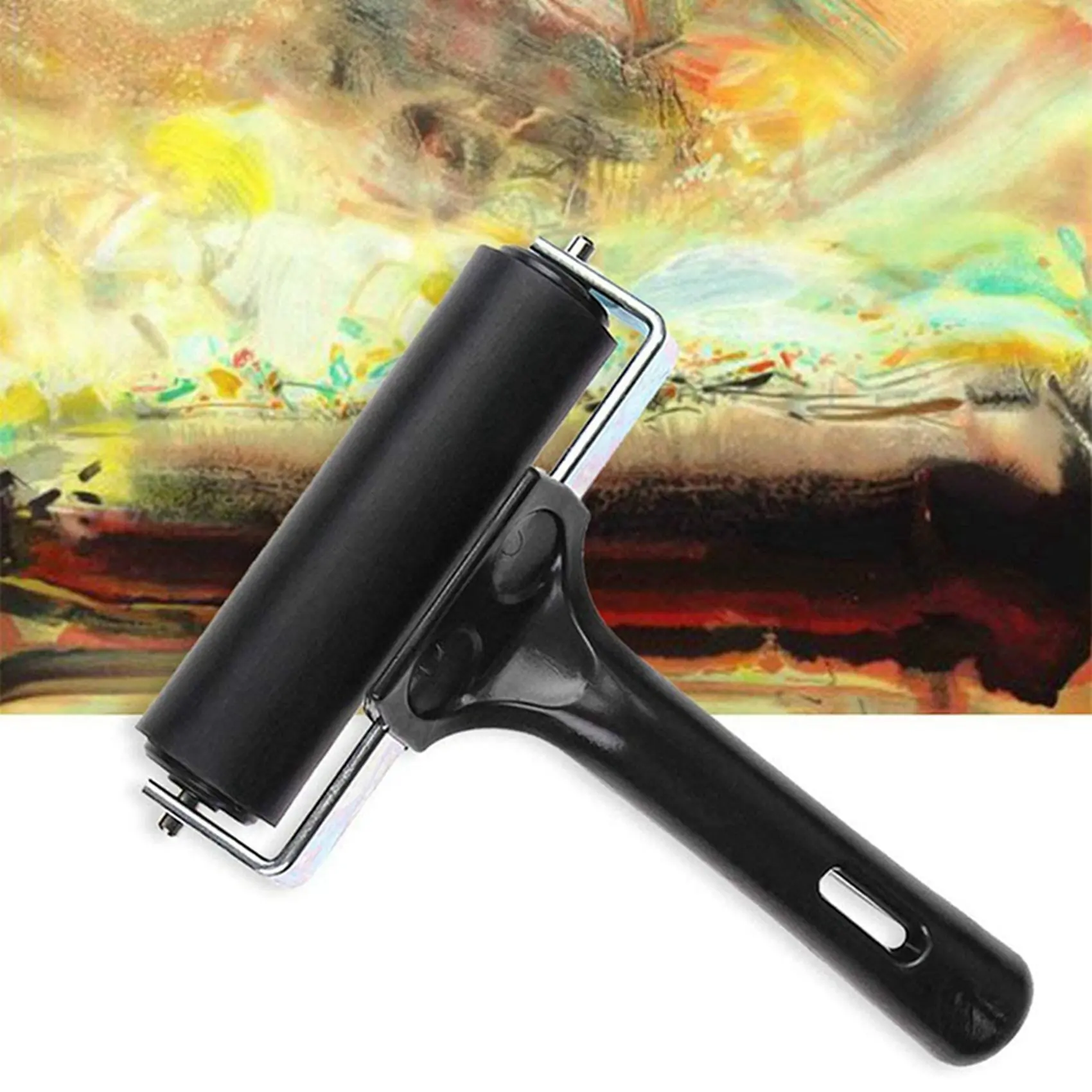 YWDZ-Rubber Roller, Set Of 4 (6 & 10Cm), Ink Brayer Roller Perfect For Printmaking, Wallpapers, Block Printing Stamping