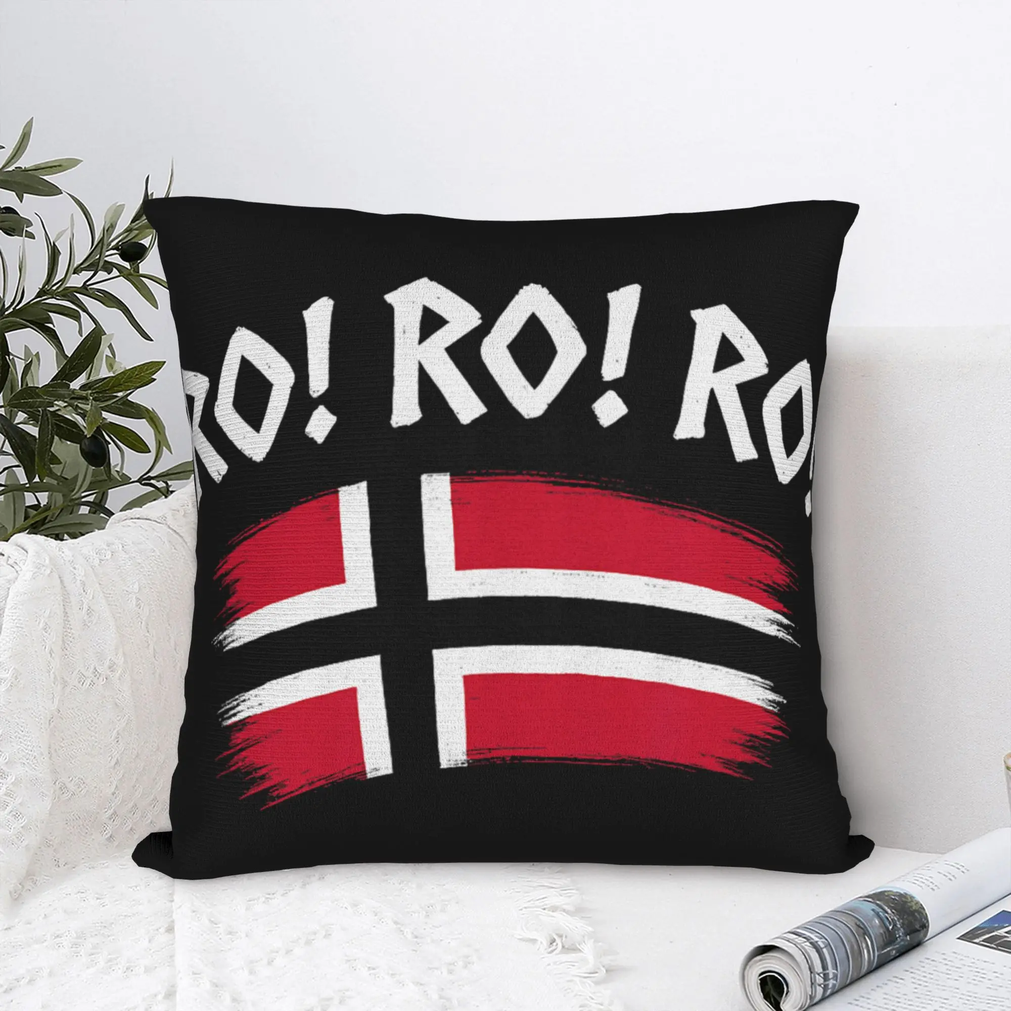Pillow Cover Norway Row  Norge Ro Norwegian Flag  Retro Trendy Pillow Case For Sofa Car Home Decor Pillowcases