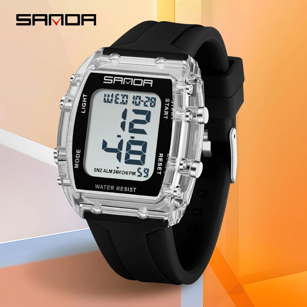SANDA New 2175 Fashion Student Electronic Watch Sports Multi Functional Waterproof LED Student Electronic Digital Timing Watch