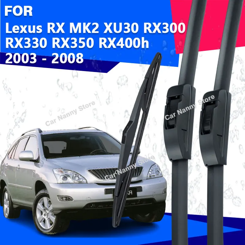 Plumas Limpiaparabrisas Delanteras y Traseras para Lexus RX MK2 XU30 RX300 RX330 RX350 RX400h 2003 - 2008, Accesorios para Parabrisas, Limpiaparabrisas para Automóvil 2003 2004
