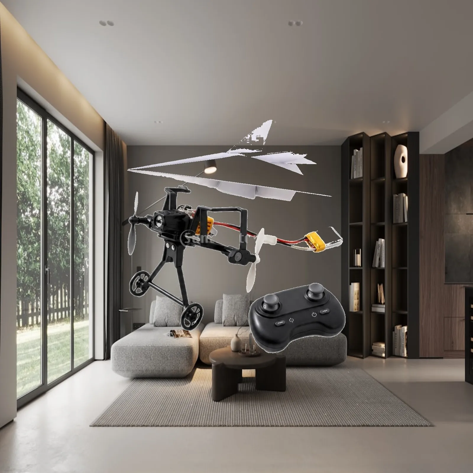 DIY Paper Airplane Model Kit with Power Module RC Aircraft Toy for Children Learning Aerodynamics