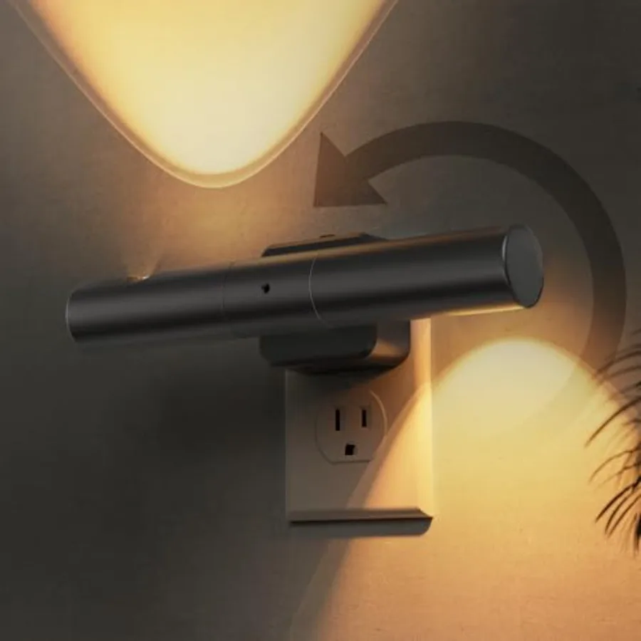 Night Light, Night Lights Plug into Wall, Auto Light Sensor 180° Rotating[1-Pack], Brightness Adjustable 0-100Lm, Soft White 30