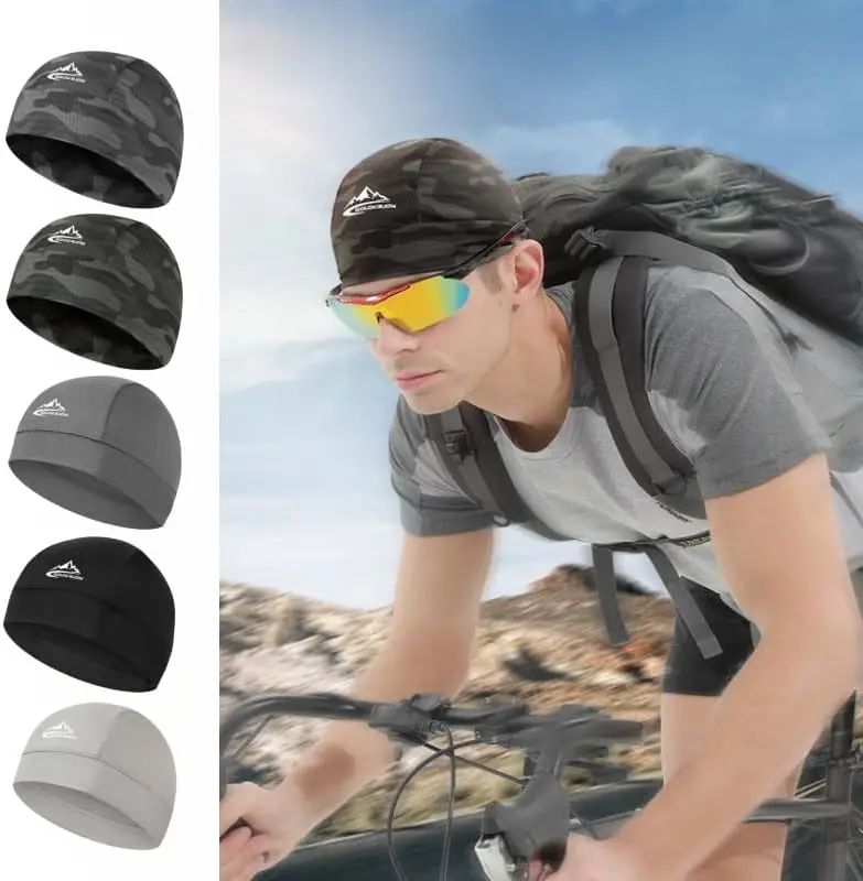 Multi-Purpose Sports Cap, UPF 50+ Sun Hat & Helmet Liner, Stretchy & Quick-Dry, One Size Fits Most (21-23.6 Inch)
