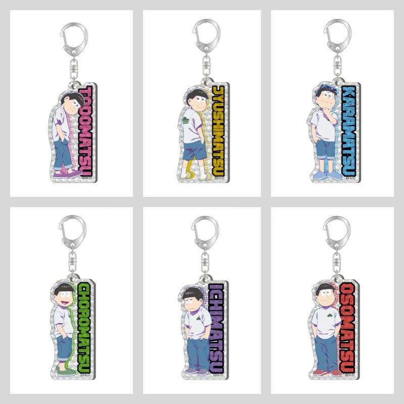 

Anime Osomatsu-san Acrylic Pendant Keychains Holder Accessories Car Key Chain Key Ring Phone Bag Hanging Jewelry Gifts Wholesale