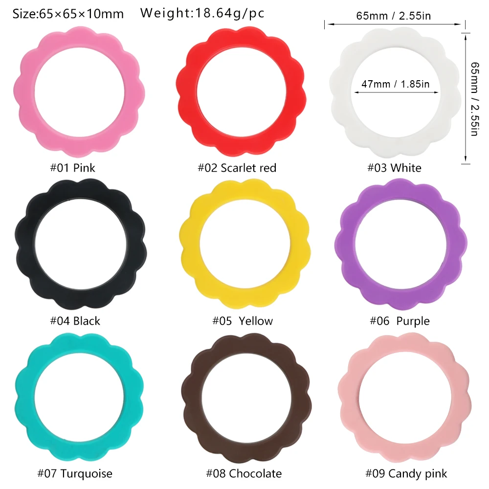 3Pcs/Lot Circle Flower Shape Silicone Ring Heart Ring Food Grade For Popular Jewelry Pendant Making