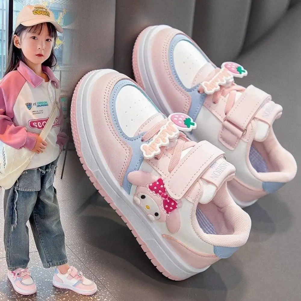 

Детская повседневная обувь Kuromi, весенне-осенняя милая удобная обувь для девочек, дышащие нескользящие кроссовки, кроссовки