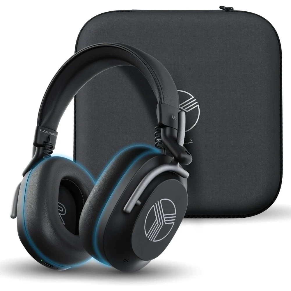 

Hybrid Active Noise Cancelling Headphones 45H Playtime Over Ear Bluetooth for Travel Work