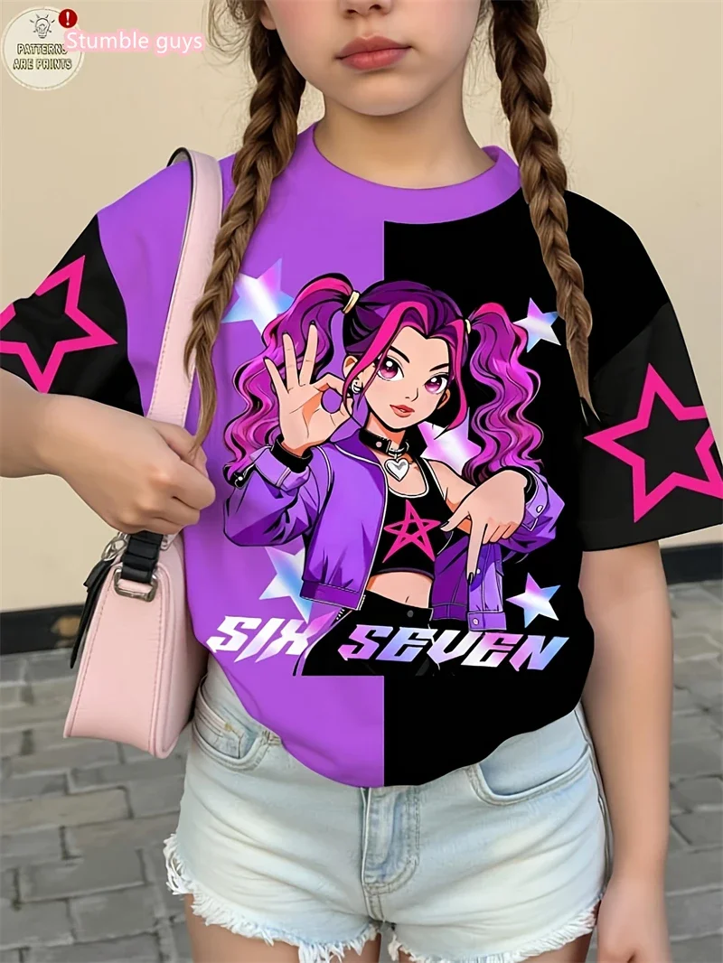 Boys Casual Gamer T Shirt Cool Video Game Pattern Print Short Sleeve Lightweight Breathable Summer Kids Tops