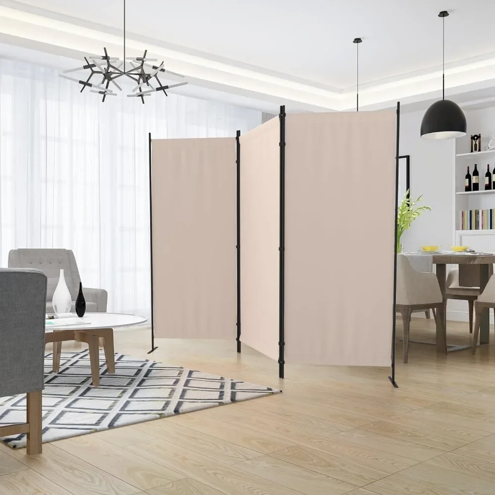 Room Divider, 3 Panel Folding Privacy Screen, Portable Separating with Metal Feet, Partition Room Dividers