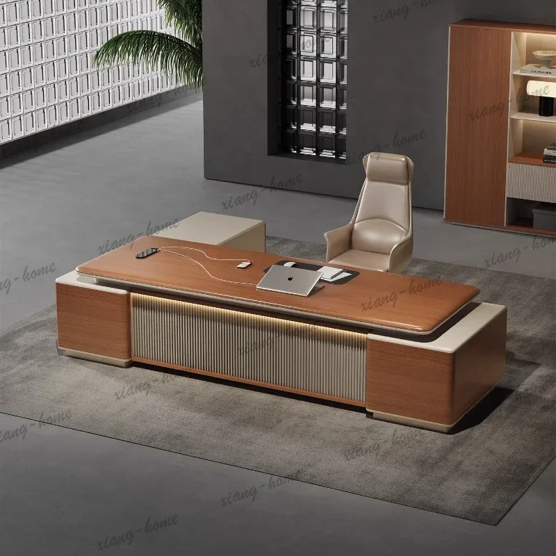 LJYFurniture Cheap Computer Desks With Storage Work Desk Organizer Luxury Nordic Modern L Shaped With Drawers Executive Office D