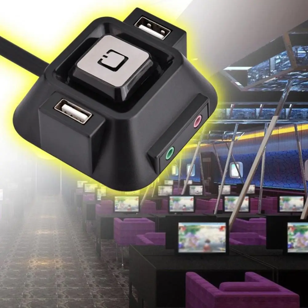 ABS Practical Wear-resistant 1.2m Desktop PC Switch Button Computer Reset Switch Block Extender for Office