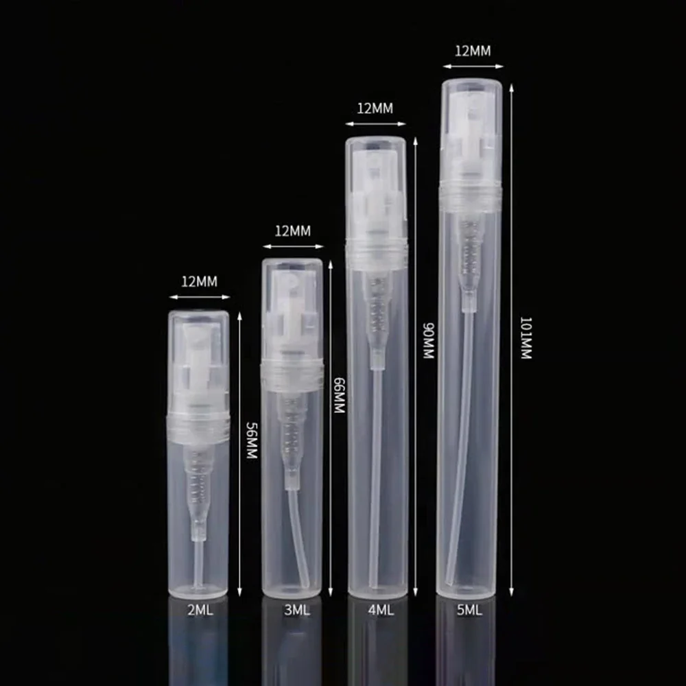 Wholesale 2 3 4 5ml Clear Plastic Perfume Pen Atomizers Clasp Mini Plastic Spray Perfume Bottle Refillable Oil Bottles Atomizer