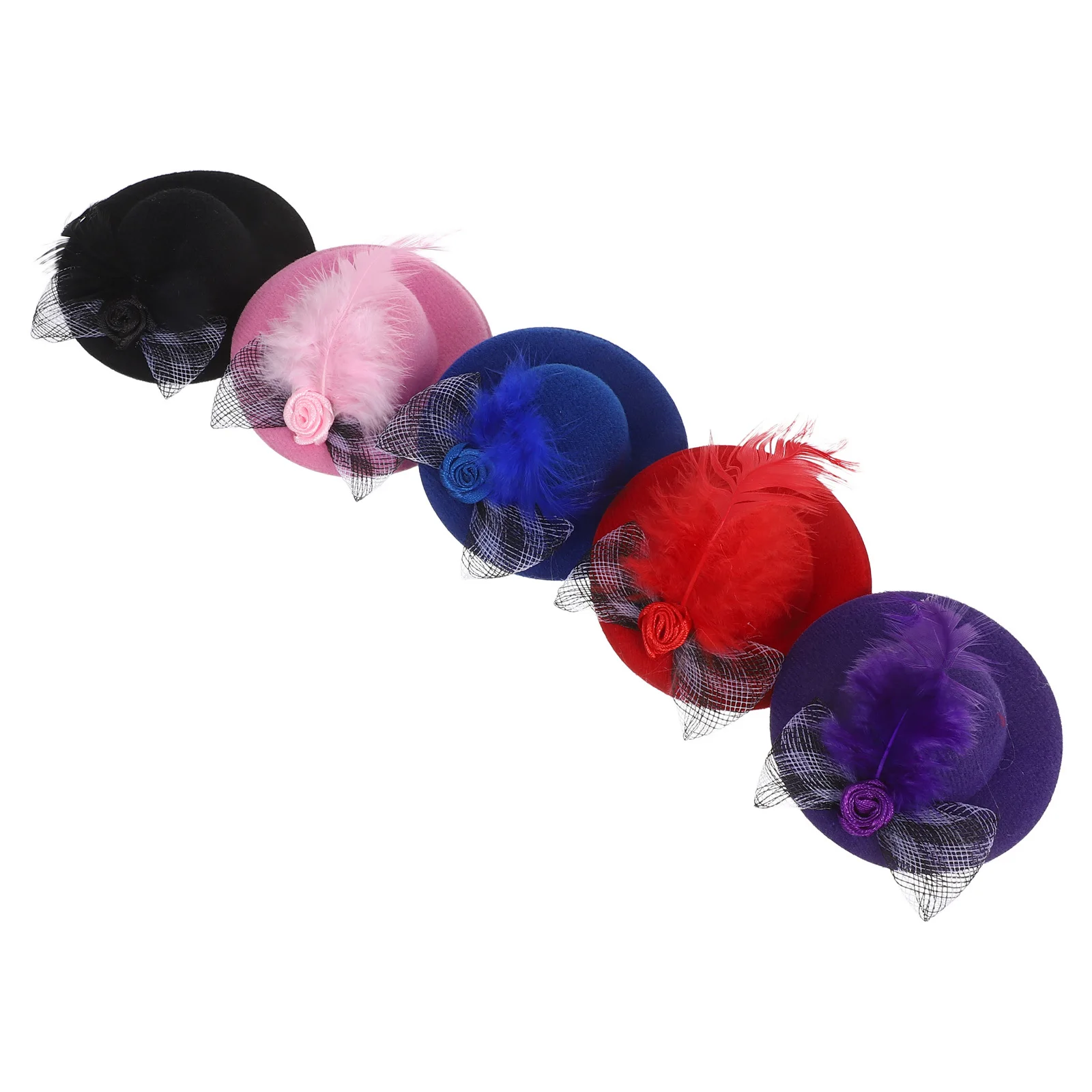 5 szt. Mini cylindry lekkie, małe kapelusze rzemieślnicze do domku dla lalek, akcesoria do włosów, dekoracje DIY, mini cylindry, małe kapelusze