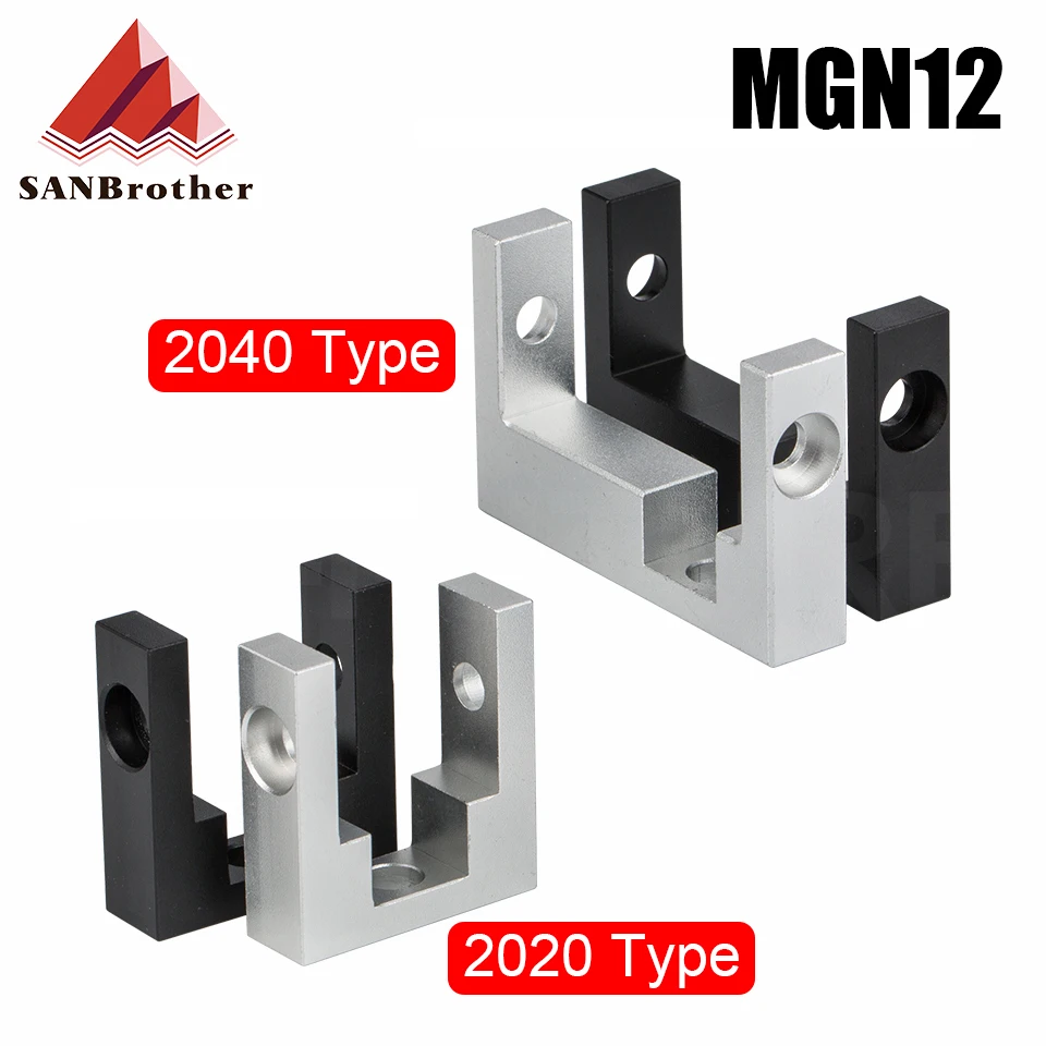 1pcs BLV Ender-3 3D printer parts 2020 2040 profile fixed block , MGN12 linear guide fixed block , silver high quality